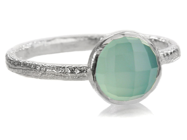 Capri Small Circle Ring Aqua Chalcedony