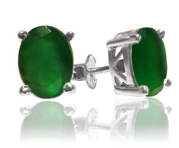 Jaipuri Studs Green Onyx