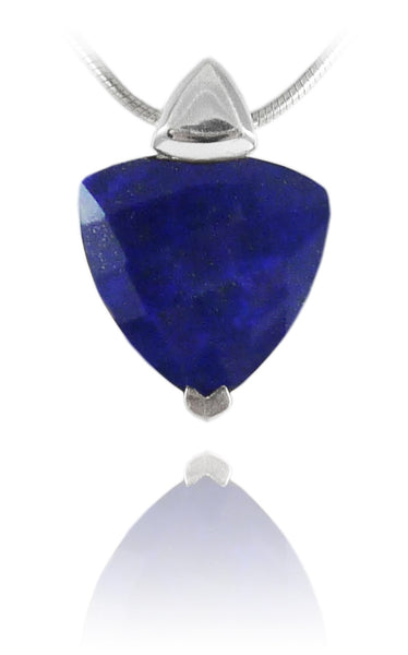 Faceted Triangle Pendant Lapis Lazuli