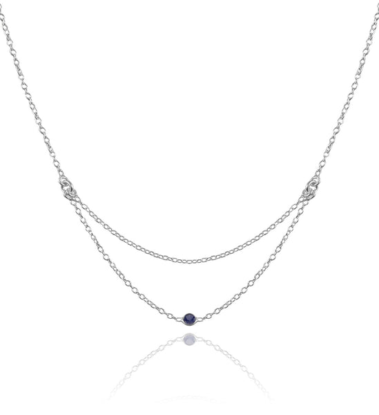 Single Stone Layered Kathak Necklace Iolite