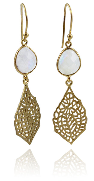 River Rock Leaf Drops White Moonstone