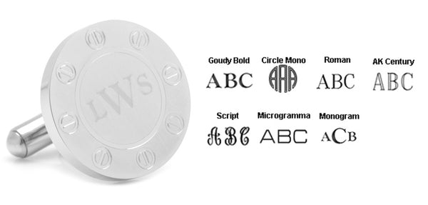 Stainless Steel Engravable Bolted Cufflinks