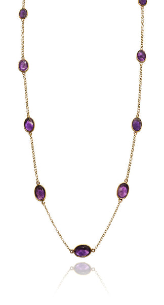 18K Gold Plated Quindici Pietra Milano Necklace Amethyst