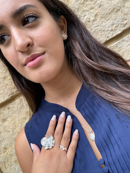 Large Gaudi Flower Cocktail Ring