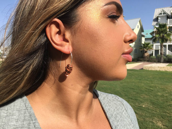 Spanish Sculptured Nido Earrings Silver