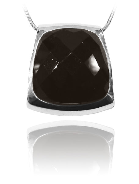 Faceted Trapezoidal Pendant Black Onyx
