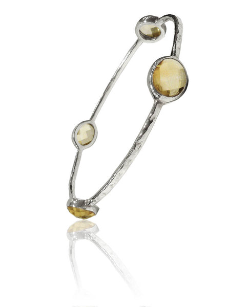 Four Oval Jaipuri Stone Bangle Citrine