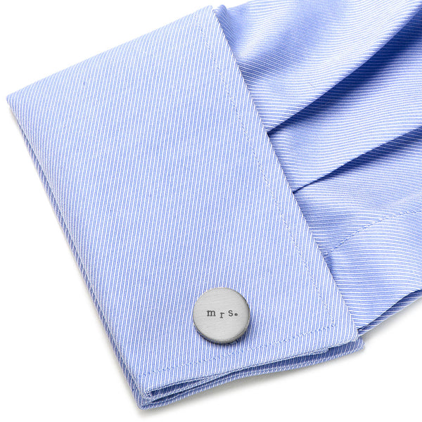 Wedding Series Silver Mr. and Mrs. Cufflinks
