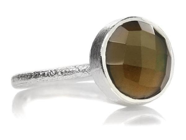 Capri Medium Stackable Circle Ring Smokey Quartz