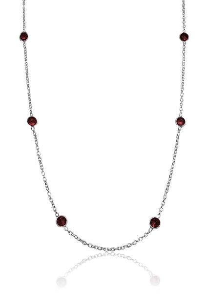 Tiny Kathak 7 Stone Necklace Garnet
