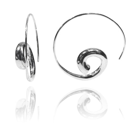 Brushed Mini Swirly with Ball Earrings