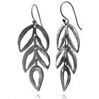 Brushed Three Tier Leaf Earrings