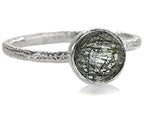 Capri Small Circle Ring Black Rutile Quartz