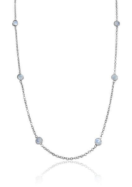 Tiny Kathak 8 Stone Necklace White Moonstone