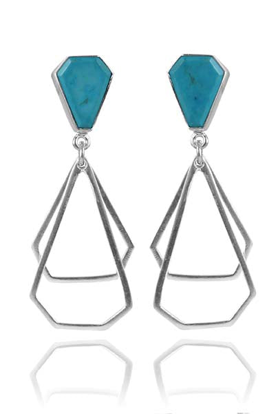 German Building Earrings Turquoise