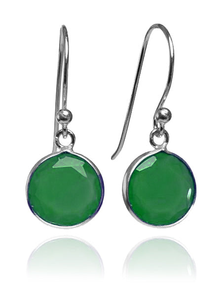 Hanging Puntino Earrings Green Onyx