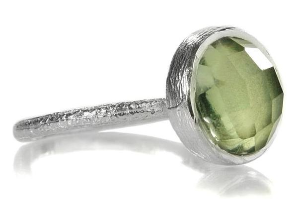 Capri Medium Stackable Circle Ring Green Amethyst
