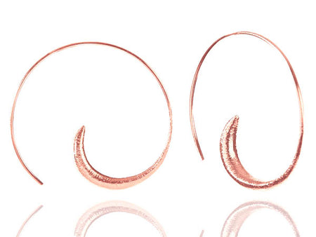 Brushed 18k Gold Plated Swirly Earrings