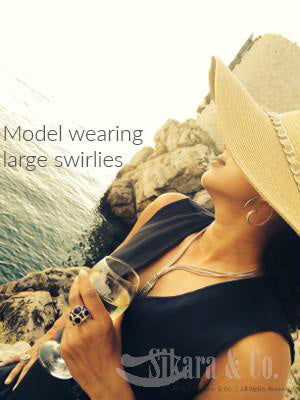 Brushed Rose Gold Plated Swirly Earrings