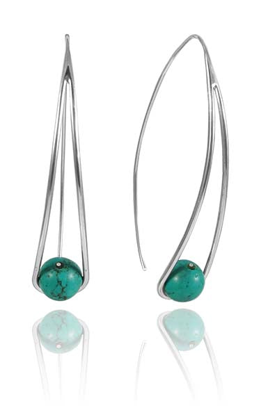 Euro Loop Earrings Turquoise