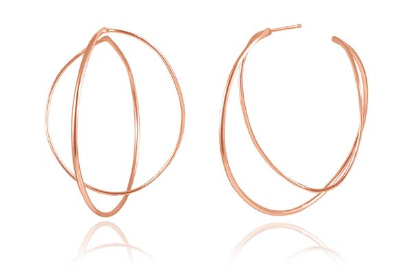 Rose Gold Plated Geometric Spherical Earrings