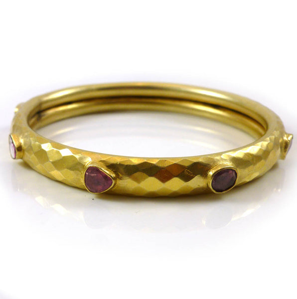 Sumatra Snakeskin Bangle Pink Tourmaline