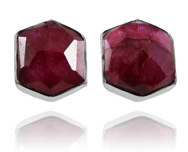Basilica Studs Rough Cut Ruby
