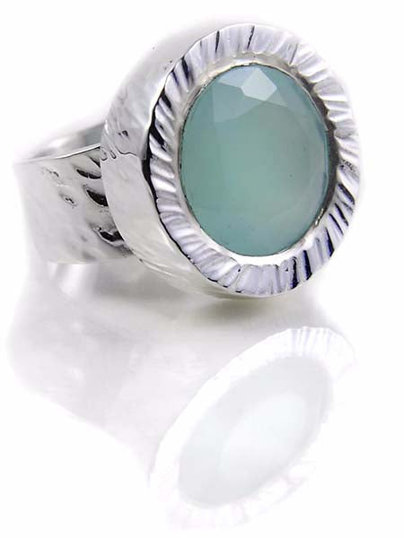 Capri Large Stackable Square Ring Green Amethyst