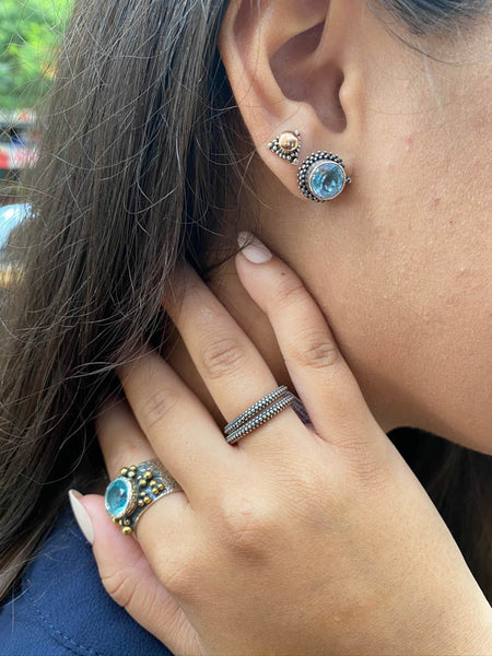 Oxidized Bali Stacking Ring