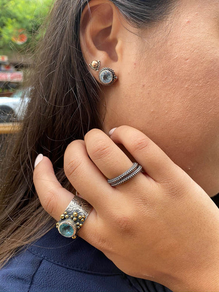 Haifa Garden Ring with Stone Labradorite