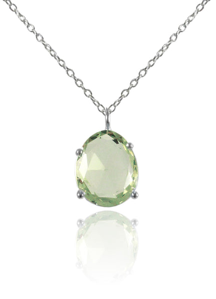 Jaipuri Stone Drop Necklace Green Amethyst