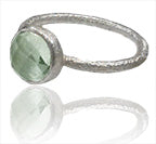 Capri Small Circle Ring Green Amethyst