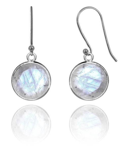 Medium Hanging Puntino Earrings White Moonstone