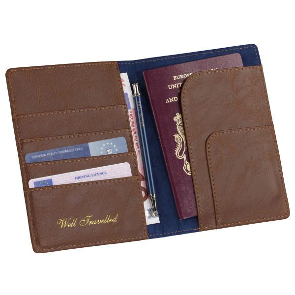 Ted Baker Mens Brogue Passport Travel Wallet & Pen