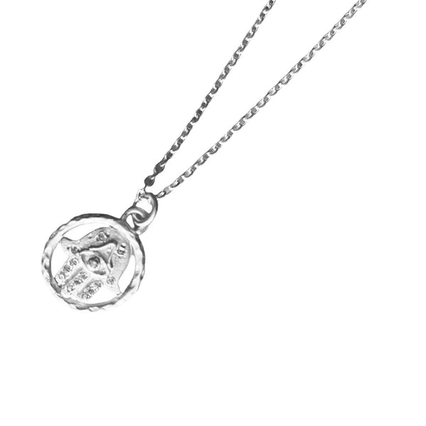 Satin Hammered Hamsa Necklace