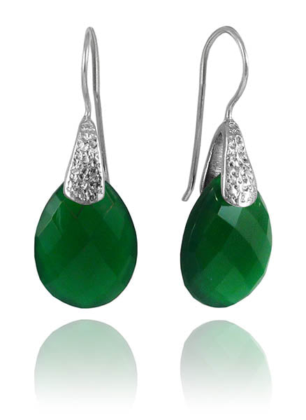 Sumatra Teardrop Earrings Green Onyx