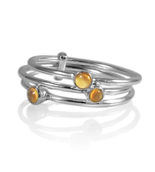 Gaudi Three Stack Ring Citrine