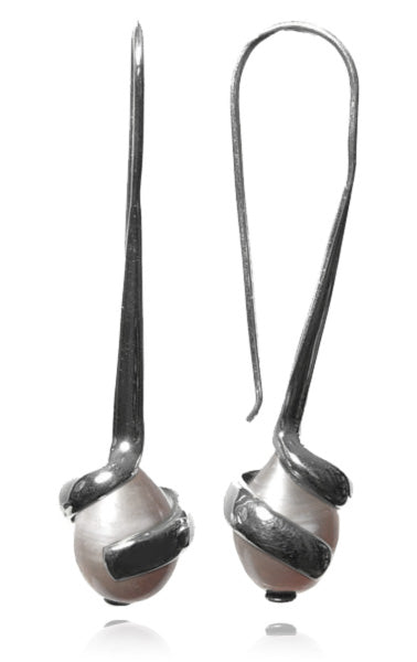 Pearl Wrap Earrings White Pearl