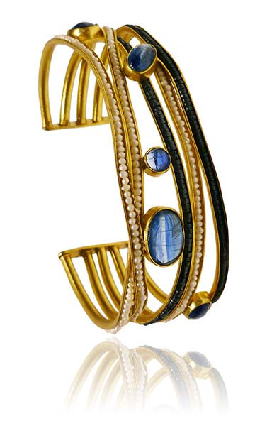 Limited Edition Gaudi Cuff - Kynite, Lapis, Pearl