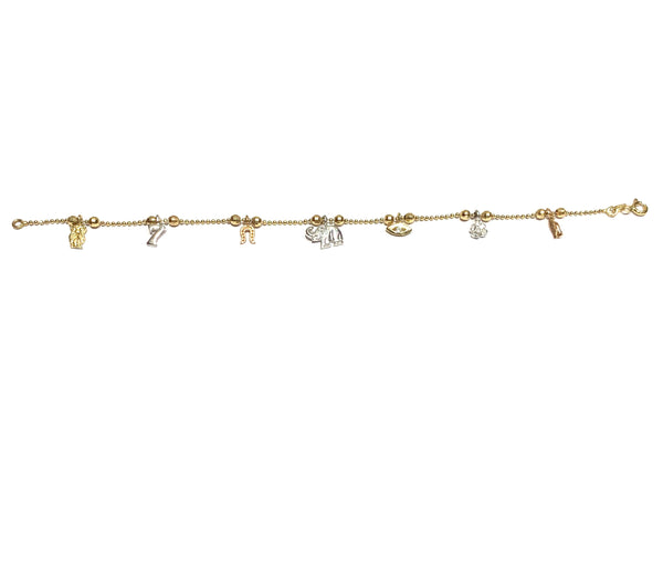 14k Gold Lucky Charm Bracelet