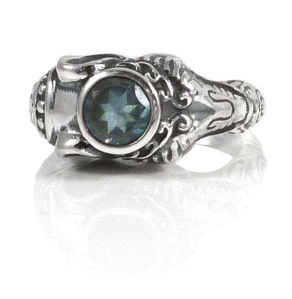 Raja Elephant Ring Blue Topaz