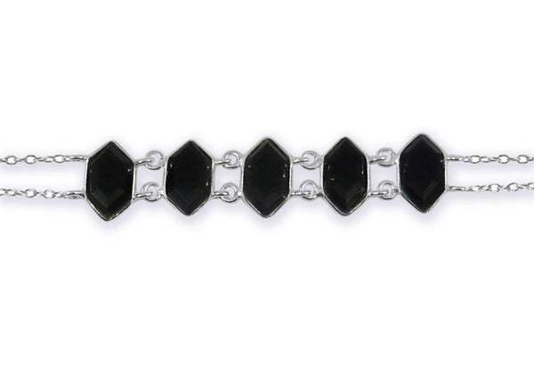 5 Stone Glacier Link Bracelet Black Onyx