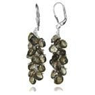 Short Stone Cluster Earrings Smokey Quartz