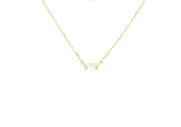 Mini Baguette Necklace - Vermeil
