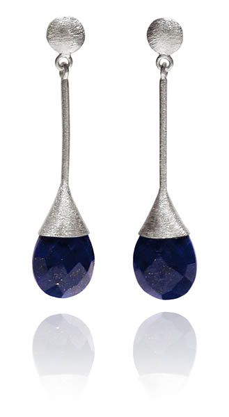 Indian Peacock Earrings Lapis Lazuli