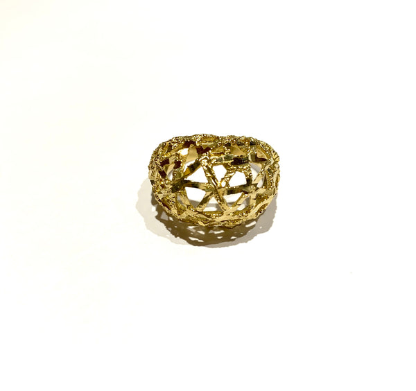 10k Gold Arabesque Dome Ring Size 7