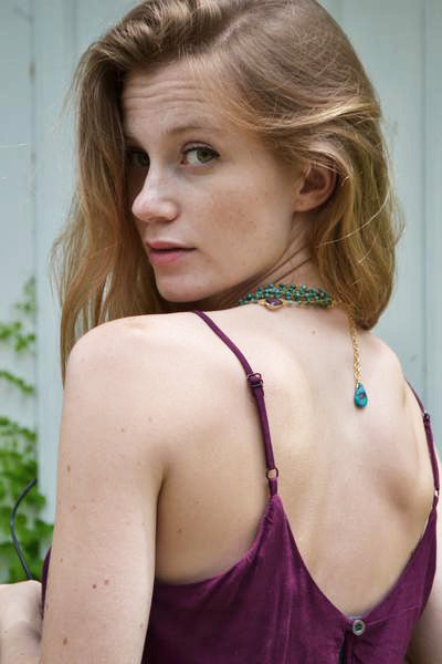 Turquoise Stranded Amethyst Colet Necklace