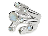Desert Print Ring White Moonstone