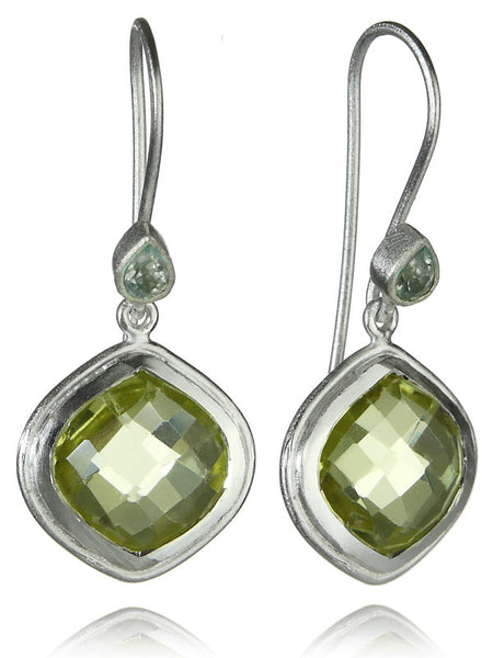 Capri Diagonal Earrings Lemon Topaz