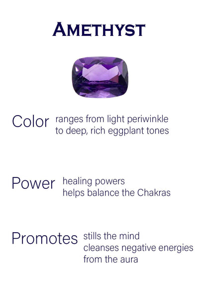 Three Stone Leaf Studs Amethyst